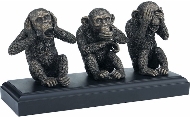 Τρεις σοφοί πίθηκοι (Αγαλμα Ηλεκτρόλυσης Μπρούτζου 13εκ)